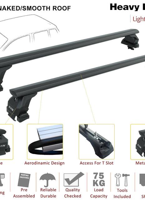 Toyota Hilux (2015-2021) Tavan Portbagaj Taşıyıcı Ara Atkısı Toros Serisi Pro 4, Siyah