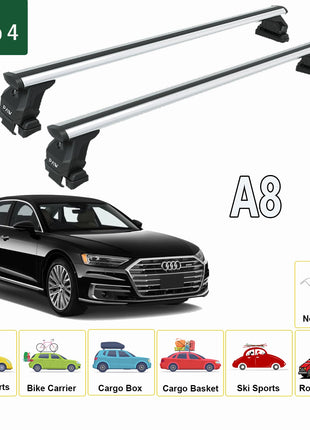 Audi A8 B5 2019-2025 Oluksuz Üst Tavan Portbagaj Taşıyıcı Ara Atkısı Toros Serisi Pro 4 Gri