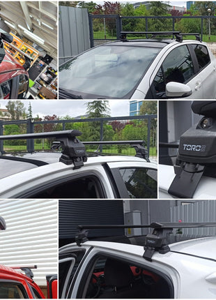 Renault Clio 2019-2025 Oluksuz Üst Tavan Portbagaj Taşıyıcı Ara Atkısı Toros Serisi Pro 4 Siyah