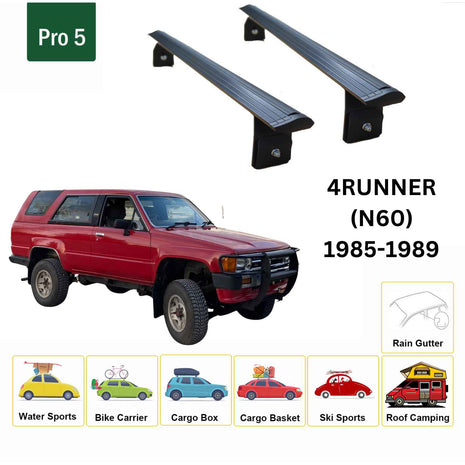 Toyota 4Runner (N60) 1985-1989 Yagmur Oluklu Üst Tavan Taşıyıcı Ara Atkısı Paw Siyah