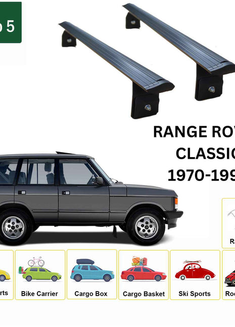 Land Rover Range Rover Classic 1970-1994 Yagmur Oluklu Üst Tavan Taşıyıcı Ara Atkısı Paw Siyah