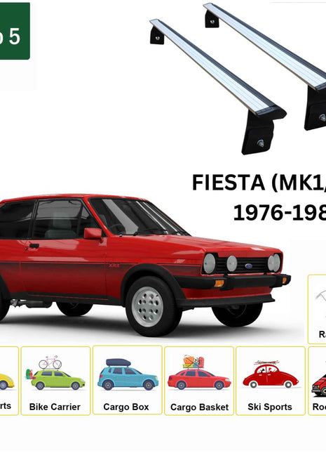 Ford Fiesta (Mk1/Mk2) 1976-1989 Yagmur Oluklu Üst Tavan Taşıyıcı Ara Atkısı Paw Gri