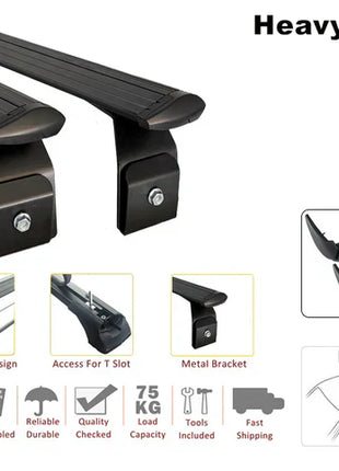Land Rover Discovery (Series 1) 1989-1998 Roof Rack Cross Bars Rain Gutter Gri