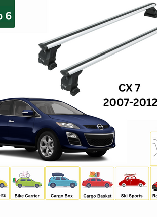Mazda CX 7 2007-2012 Tavan Taşıyıcı Ara Barlar – Vidalı Montaj, Toros Fix Pro, Pro 6 Gri