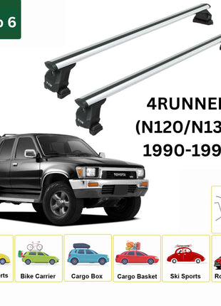 Toyota 4Runner (N120/30) 1990-1995 Tavan Taşıyıcı Ara Barlar – Vidalı Montaj, Toros Fix Pro, Gri