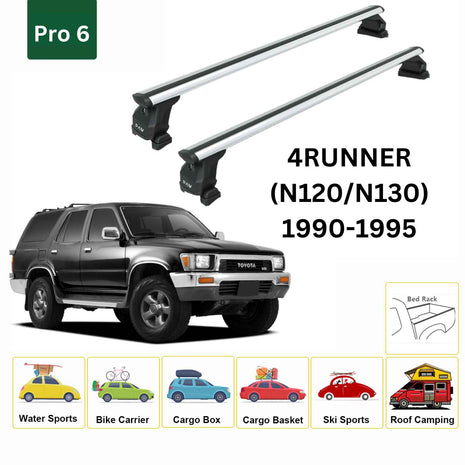 Toyota 4Runner (N120/30) 1990-1995 Tavan Taşıyıcı Ara Barlar – Vidalı Montaj, Toros Fix Pro, Gri