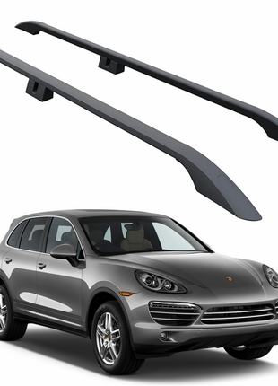 Porsche Cayenne 2003-2010 Araç Üstü Alüminyum Tavan Yan Rayları Plus Serisi - Siyah