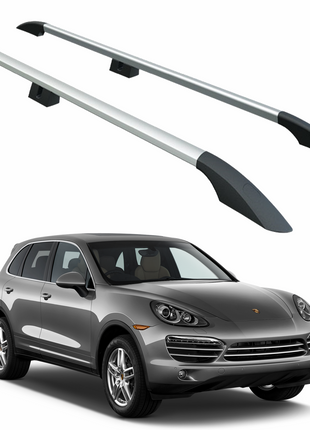 Porsche Cayenne 2003-2010 Araç Üstü Alüminyum Tavan Yan Rayları Plus Serisi - Gri