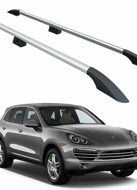 Porsche Cayenne 2003-2010 Araç Üstü Alüminyum Tavan Yan Rayları Plus Serisi - Gri