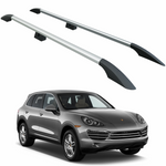 Porsche Cayenne 2003-2010 Araç Üstü Alüminyum Tavan Yan Rayları Plus Serisi - Gri