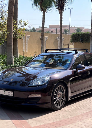 For Porsche Panamera 2009-2016 Roof Rack Cross Bars Fix Point Alu Black