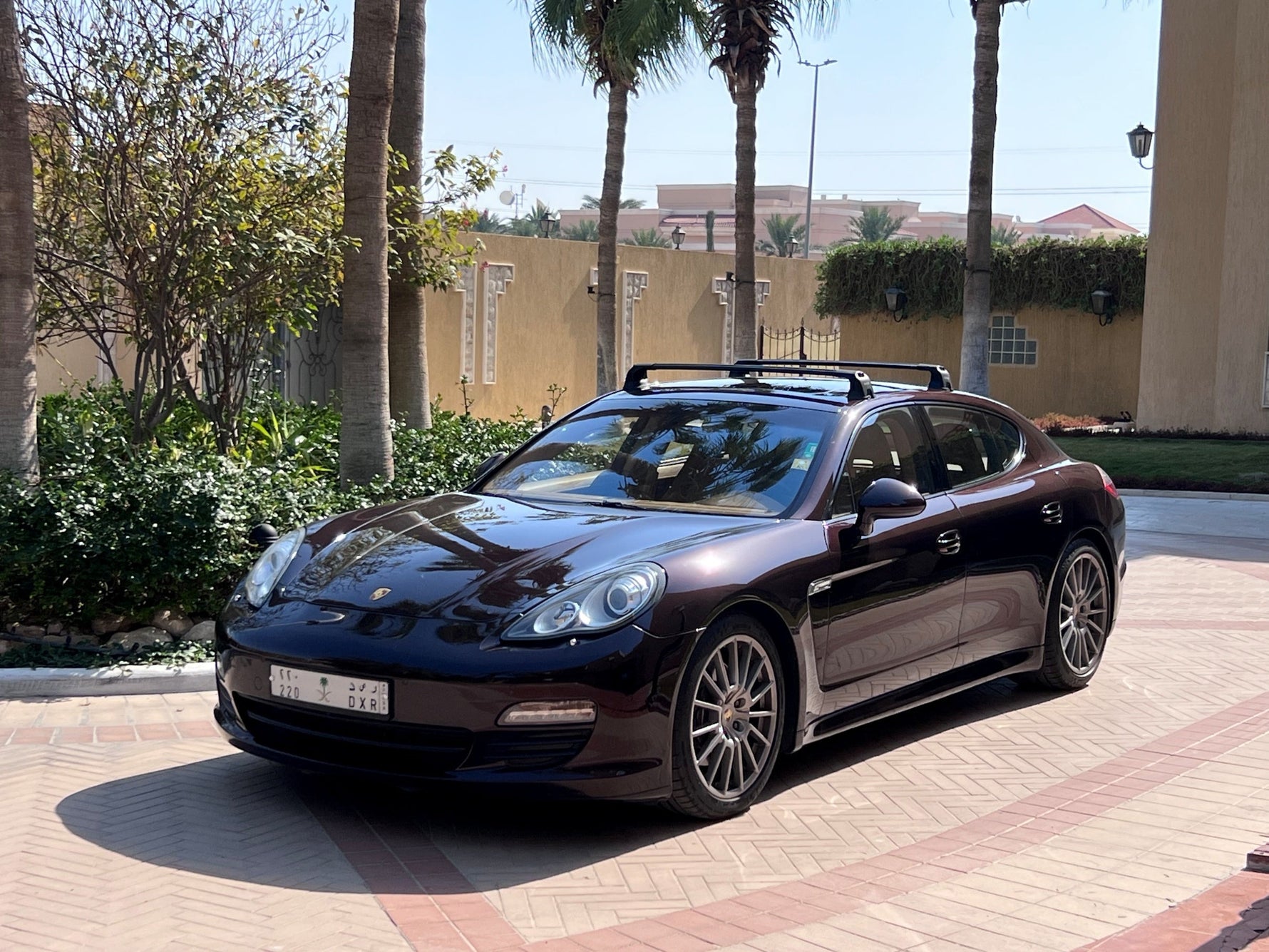 For Porsche Panamera 2009-2016 Roof Rack Cross Bars Fix Point Alu Black