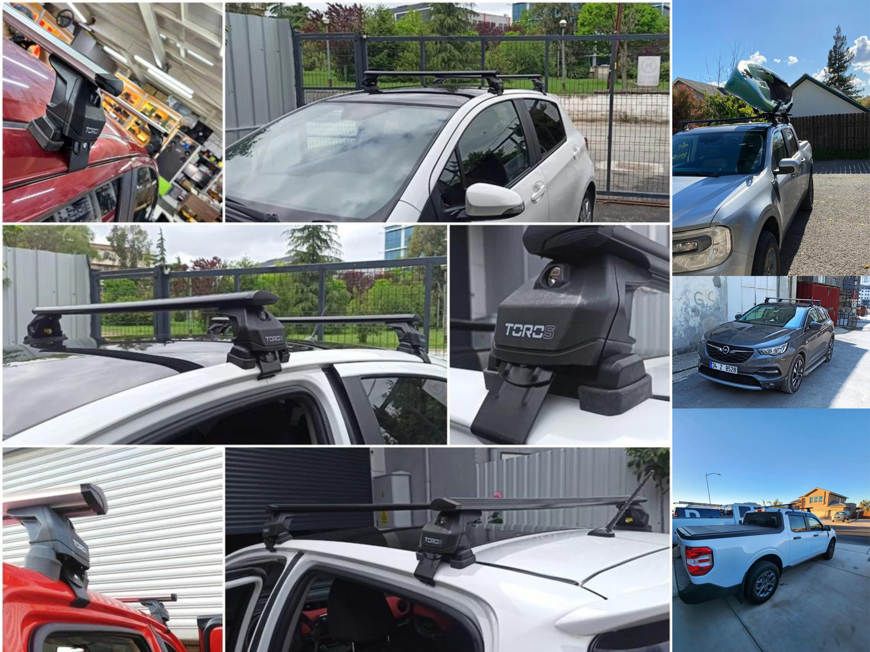 Ford Fusion (Gen 2) 2013-2020 Oluksuz Üst Tavan Portbagaj Taşıyıcı Ara Atkısı Toros Serisi Pro 4 Gri