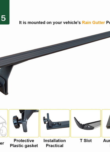 Jeep Cherokee Xj 1984-2002 Yagmur Oluklu Üst Tavan Taşıyıcı Ara Atkısı Paw Gri