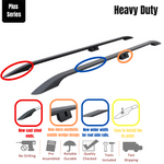 Volkswagen Transporter T5 2003-2015 Uzun Şase Araç Üstü Alüminyum Tavan Yan Rayları Plus Serisi Baggage Luggage Rack Rail Port - Gri