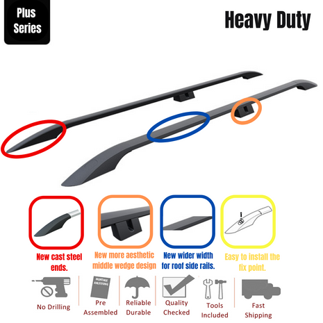 Volkswagen Transporter T5 2003-2015 Kısa Şase Alüminyum Tavan Rayları, Plus Serisi - Gri