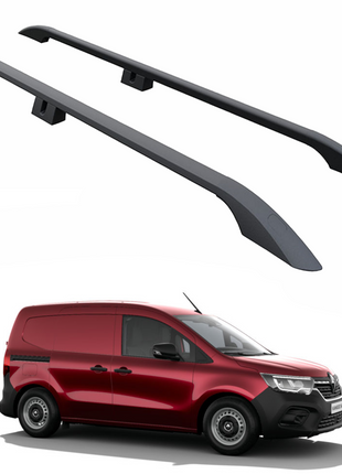 Renault Kangoo Kısa Şase 2021-2025 Araç Üstü Alüminyum Tavan Yan Rayları Plus Serisi - Siyah