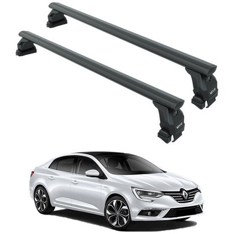 Renault Megane Sedan 4 2016-2025 Oluksuz Üst Tavan Portbagaj Taşıyıcı Ara Atkısı Toros Serisi Pro 4 Siyah