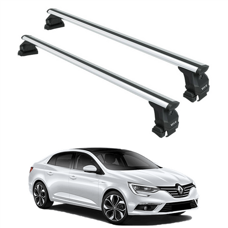Renault Megane Sedan 4 2016-2025 Oluksuz Üst Tavan Portbagaj Taşıyıcı Ara Atkısı Toros Serisi Pro 4 Gri