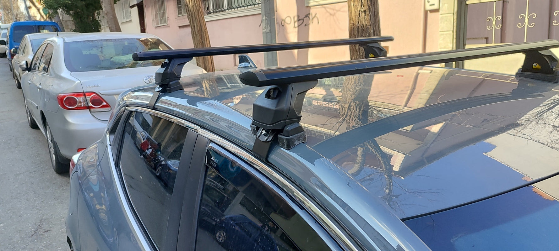 Renault Clio 5 2019-2025 Hatcback Oluksuz Üst Tavan Portbagaj Taşıyıcı Ara Atkısı Toros Serisi Pro 4 Gri