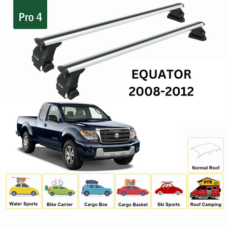Suzuki Equator 2008-2012 Oluksuz Üst Tavan Portbagaj Taşıyıcı Ara Atkısı Toros Serisi Pro 4 Gri