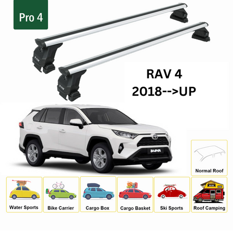 Toyota Rav 4 2018-2025 Oluksuz Üst Tavan Portbagaj Taşıyıcı Ara Atkısı Toros Serisi Pro 4 Gri