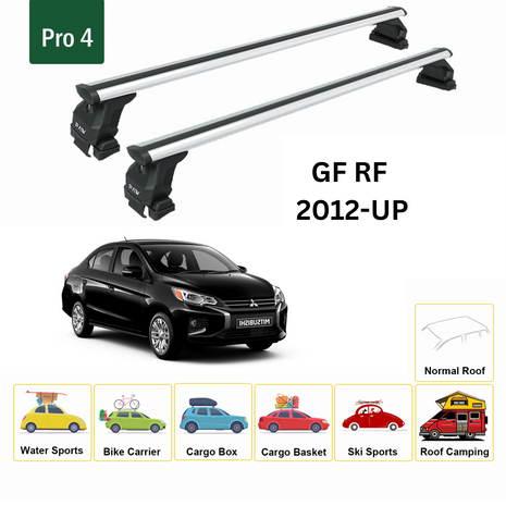 Mitsubishi Mirage G4 2012-2024 Oluksuz Üst Tavan Portbagaj Taşıyıcı Ara Atkısı Toros Serisi Pro 4 Gri