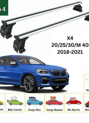 Bmw X4 2018-2021 Oluksuz Üst Tavan Portbagaj Taşıyıcı Ara Atkısı Toros Serisi Pro 4 Gri