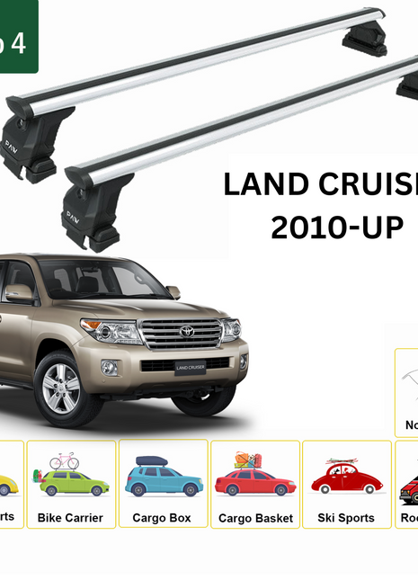 Toyota Land Cruiser 2008-2021 Oluksuz Üst Tavan Portbagaj Taşıyıcı Ara Atkısı Toros Serisi Pro 4 Gri