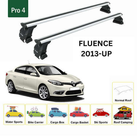 Renault Fluence 2013-2016 Oluksuz Üst Tavan Portbagaj Taşıyıcı Ara Atkısı Toros Serisi Pro 4 Gri