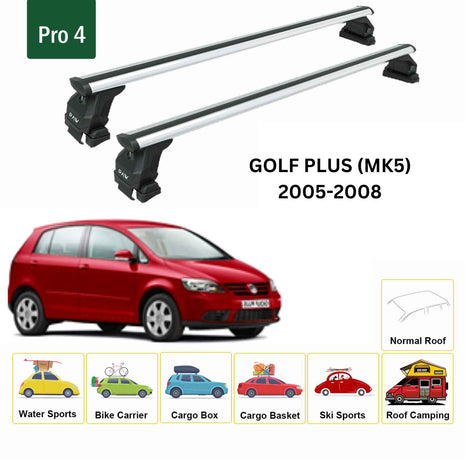 Volkswagen Golf Plus (Mk5) 2008-2013 Oluksuz Üst Tavan Portbagaj Taşıyıcı Ara Atkısı Toros Serisi Pro 4 Gri
