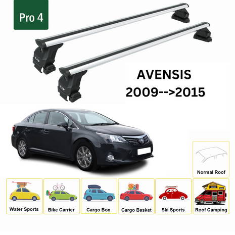 Toyota Avensis 2009-2015 Oluksuz Üst Tavan Portbagaj Taşıyıcı Ara Atkısı Toros Serisi Pro 4 Gri