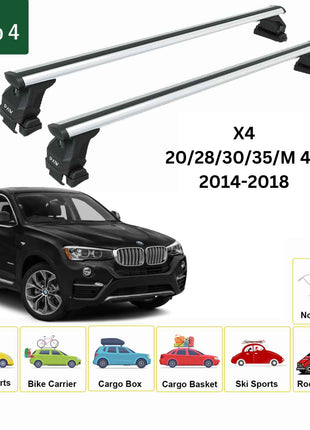 Bmw X4 2014-2018 Oluksuz Üst Tavan Portbagaj Taşıyıcı Ara Atkısı Toros Serisi Pro 4 Gri