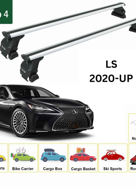 Lexus Ls 2020-2025 Oluksuz Üst Tavan Portbagaj Taşıyıcı Ara Atkısı Toros Serisi Pro 4 Gri
