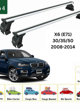 Bmw X6 (E71) 2008-2014 Oluksuz Üst Tavan Portbagaj Taşıyıcı Ara Atkısı Toros Serisi Pro 4 Gri