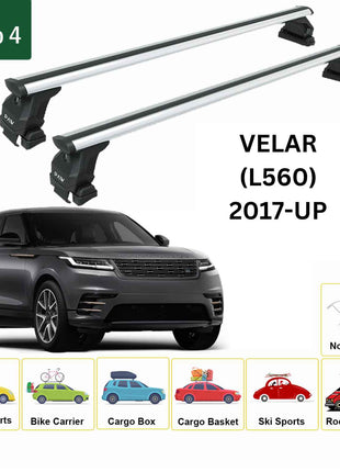 Range Rover Velar (L560) 2017-2025 Oluksuz Üst Tavan Portbagaj Taşıyıcı Ara Atkısı Toros Serisi Pro 4 Gri