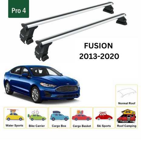 Ford Fusion (Gen 2) 2013-2020 Oluksuz Üst Tavan Portbagaj Taşıyıcı Ara Atkısı Toros Serisi Pro 4 Gri