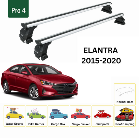Hyundai Elantra 2015-2020 Oluksuz Üst Tavan Portbagaj Taşıyıcı Ara Atkısı Toros Serisi Pro 4 Gri