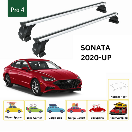 Hyundai Sonata 2020-2025 Oluksuz Üst Tavan Portbagaj Taşıyıcı Ara Atkısı Toros Serisi Pro 4 Gri