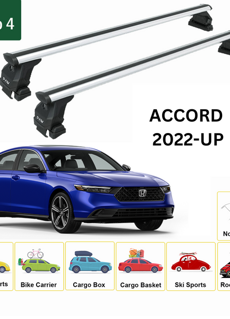 Honda Accord 2022-2025 Oluksuz Üst Tavan Portbagaj Taşıyıcı Ara Atkısı Toros Serisi Pro 4 Gri