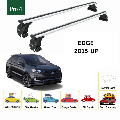 Ford Edge (Cd 539) 2015-2024 Oluksuz Üst Tavan Portbagaj Taşıyıcı Ara Atkısı Toros Serisi Pro 4 Gri