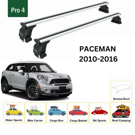 Mini Paceman 2010-2016 Oluksuz Üst Tavan Portbagaj Taşıyıcı Ara Atkısı Toros Serisi Pro 4 Gri