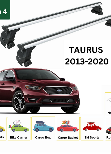 Ford Taurus 2013-2020 Oluksuz Üst Tavan Portbagaj Taşıyıcı Ara Atkısı Toros Serisi Pro 4 Gri