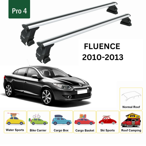 Renault Fluence 2010-2013 Oluksuz Üst Tavan Portbagaj Taşıyıcı Ara Atkısı Toros Serisi Pro 4 Gri