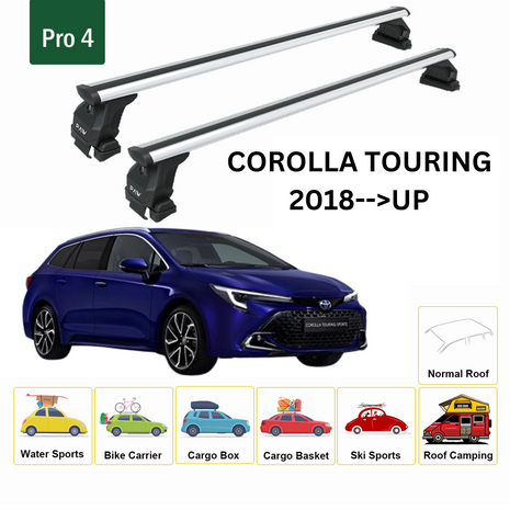 Toyota Corolla Touring 2018-2025 Oluksuz Üst Tavan Portbagaj Taşıyıcı Ara Atkısı Toros Serisi Pro 4 Gri