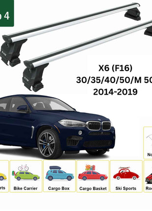 Bmw X6 (F16) 2014-2019 Oluksuz Üst Tavan Portbagaj Taşıyıcı Ara Atkısı Toros Serisi Pro 4 Gri
