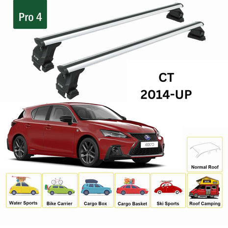 Lexus Ct 2011-2017 Oluksuz Üst Tavan Portbagaj Taşıyıcı Ara Atkısı Toros Serisi Pro 4Pro 4 Gri