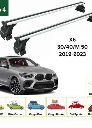 Bmw X6 G06 2019-2024 Oluksuz Üst Tavan Portbagaj Taşıyıcı Ara Atkısı Toros Serisi Pro 4 Gri