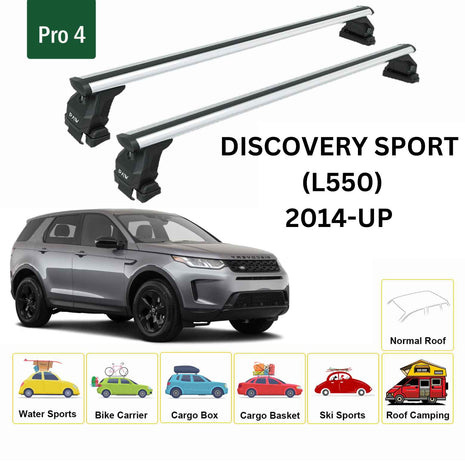 Land Rover Discovery Sport 2015-2025 Oluksuz Üst Tavan Portbagaj Taşıyıcı Ara Atkısı Toros Serisi Pro 4 Gri