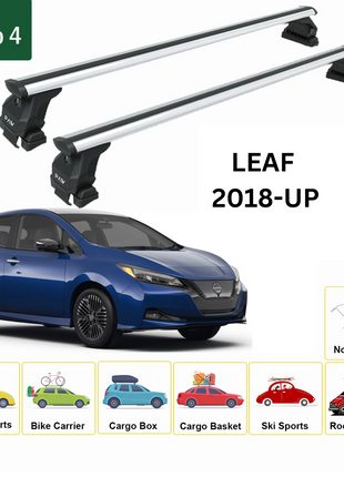 Nissan Leaf 2018-2025 Oluksuz Üst Tavan Portbagaj Taşıyıcı Ara Atkısı Toros Serisi Pro 4 Gri